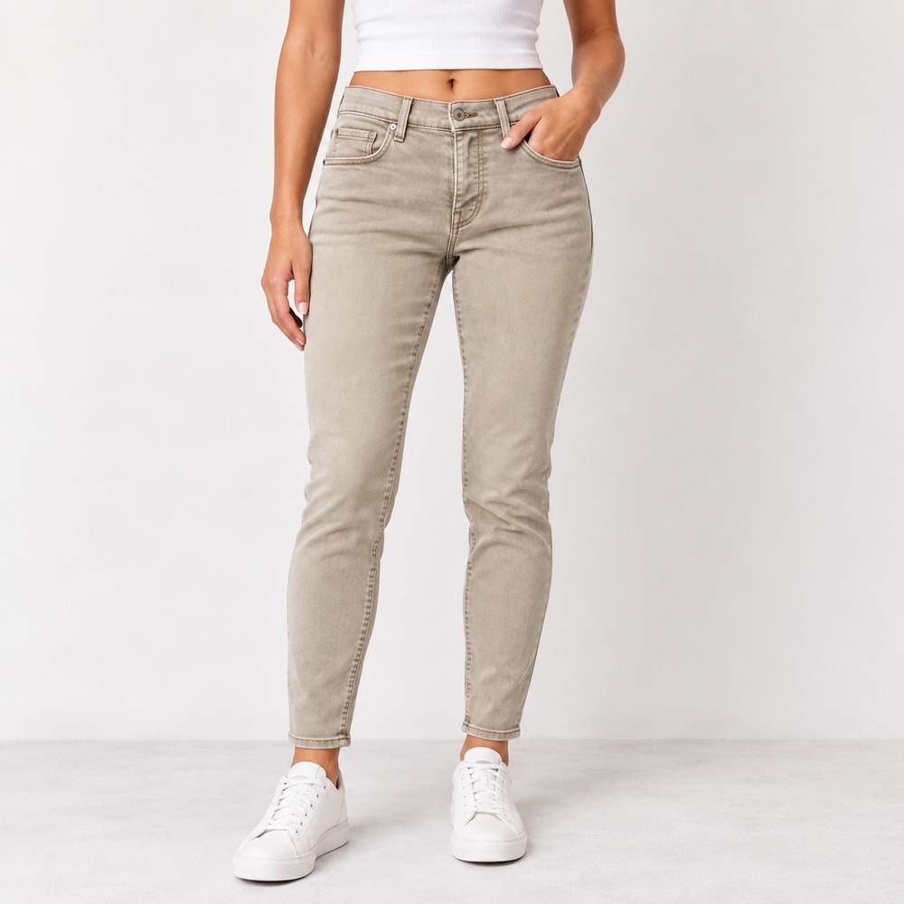 Rag & Bone Womens Mid Rise Skinny Jeans Tan Khaki Denim Size 29